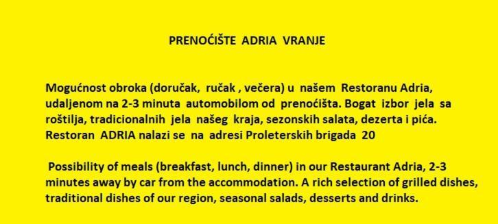 Prenociste Adria Aparthotel Vranje Bagian luar foto